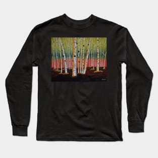 THE Birch Forest Landscape Painting Long Sleeve T-Shirt